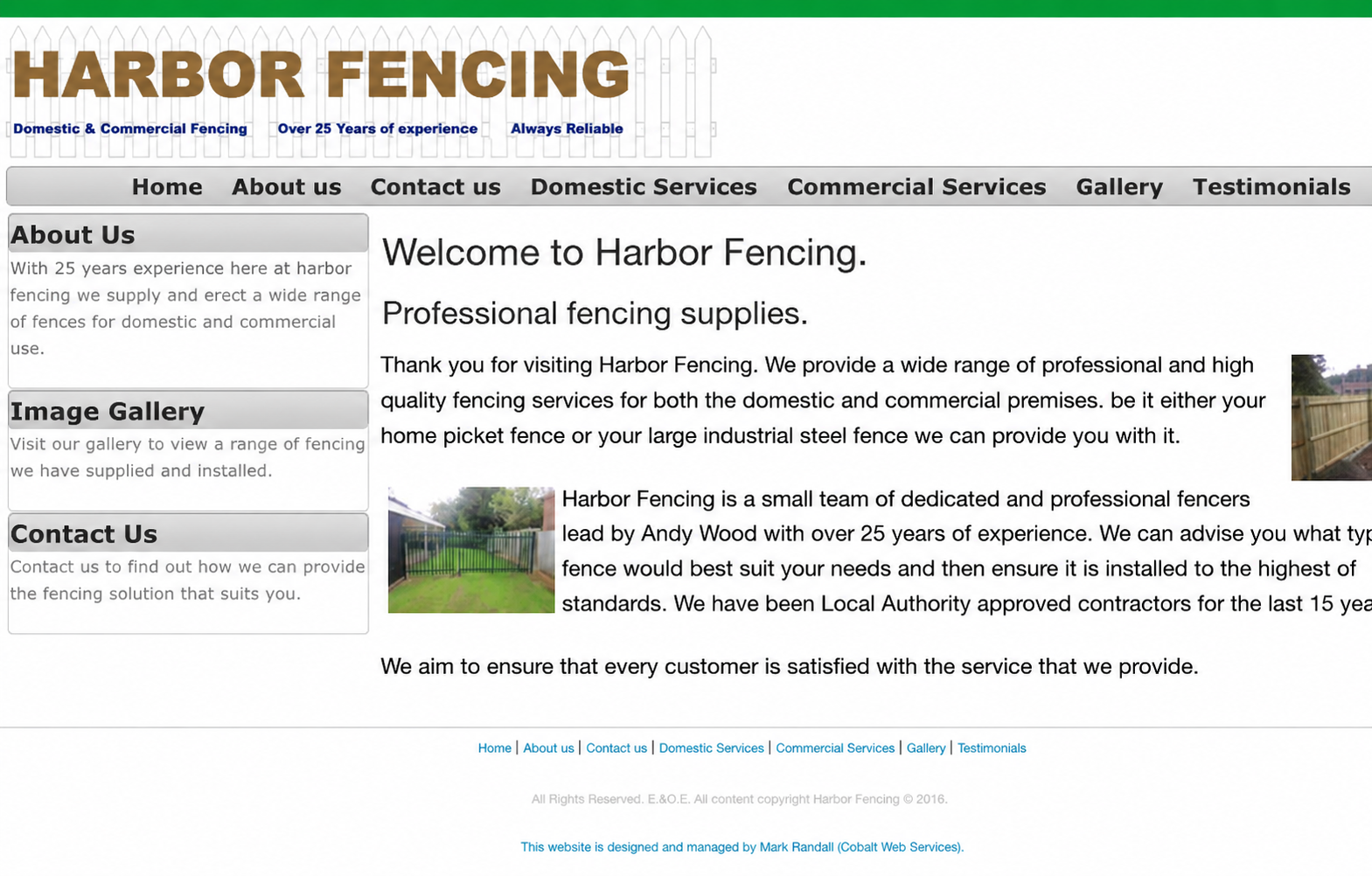 Before example of an existing-style trade website